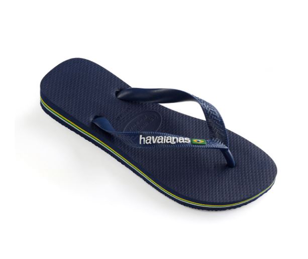 Havaianas Brazil Logo Flip Flops Navy Blue - Hi Brazil Market