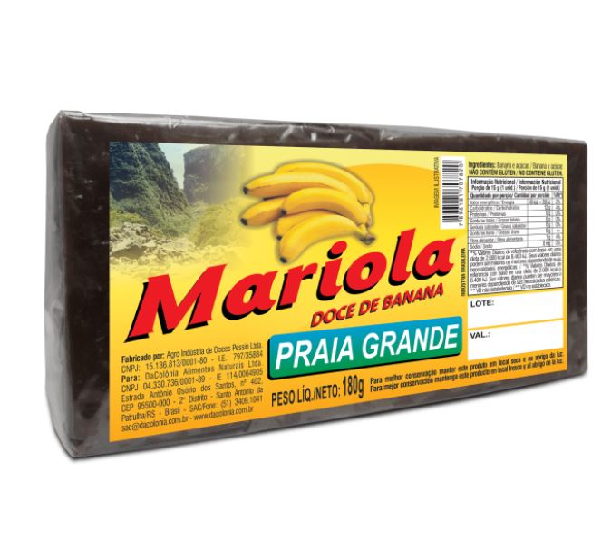 Praia Grande MARIOLA Tijolos de Banana 180g - Banana Bar - Hi Brazil Market