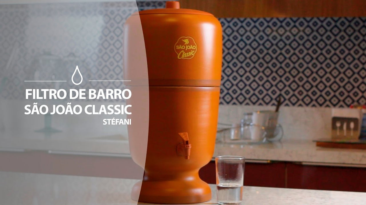 Stefani Terracota Filtro de Barro São João 8 litros com 2 velas - Water Ceramic Filter with 2 candles - Hi Brazil Market