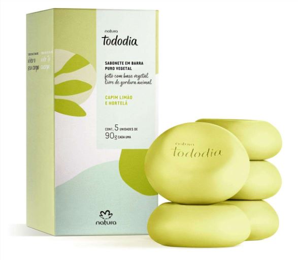 Natura Tododia Sabonetes Capim Limao e Hortela 5 unid - Hi Brazil Market