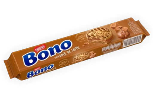 Nestle Bono Biscoito recheado sabor doce de leite 100g novo formato - Caramel Cream Sandwich Biscuit 3.52oz - Hi Brazil Market