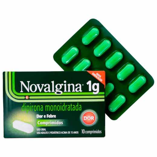 Novalgina Dipirona Monoidratada 1g Cartela 10 comprimidos - Hi Brazil Market