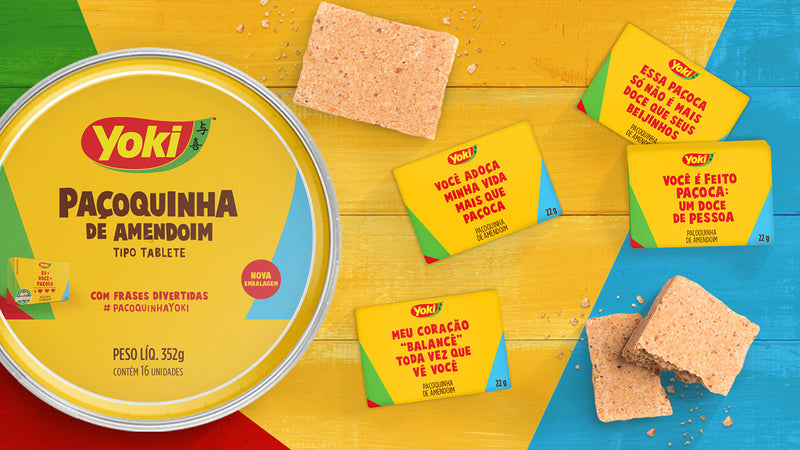 Yoki Pacoquinha Tablete 16 und - Sweet Peanut Candy Bar 352g - Hi Brazil Market
