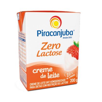 Piracanjuba Creme de Leite ZERO LACTOSE 200g - Table Cream LACTOSE FREE 7.14 oz - Hi Brazil Market