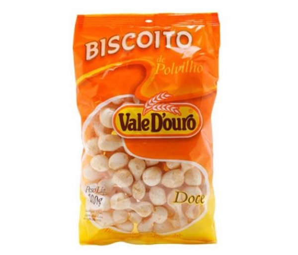 Vale D'Ouro Biscoito de Polvilho Doce 100g - Yuca Sweet Snack 3.5oz - Hi Brazil Market