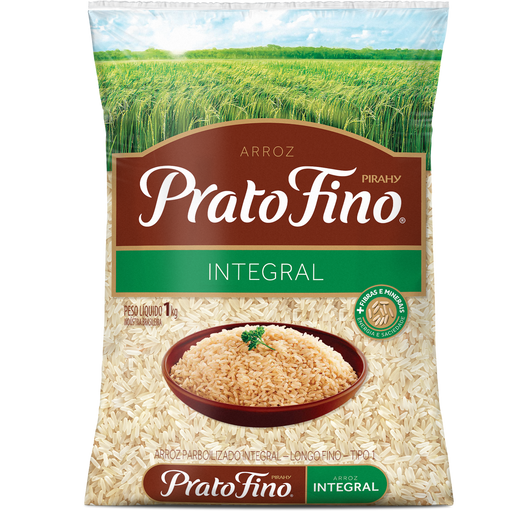 Prato Fino Arroz Integral 1Kg - Brown Rice 2.2 lb - Hi Brazil Market