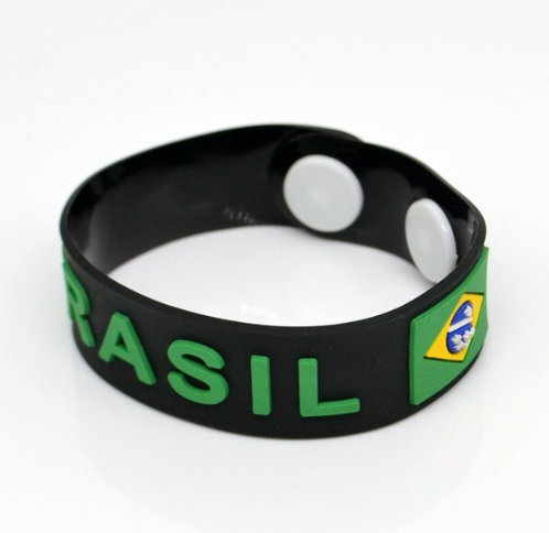 Brasil Pulseira Silicone Botao - Silicon Bracelet Detachable - Hi Brazil Market