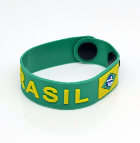 Brasil Pulseira Silicone Botao - Silicon Bracelet Detachable - Hi Brazil Market