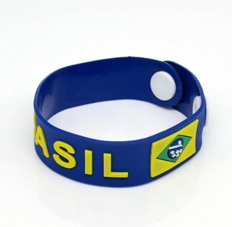 Brasil Pulseira Silicone Botao - Silicon Bracelet Detachable - Hi Brazil Market