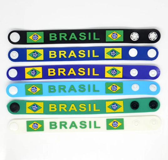 Brasil Pulseira Silicone Botao - Silicon Bracelet Detachable - Hi Brazil Market