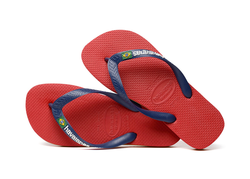 Havaianas Brazil Logo Flip Flops Red / Navy Blue - Hi Brazil Market