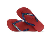 Havaianas Kids Brazil Logo Sandal Flip Flops Red and Marine Blue - Hi Brazil Market
