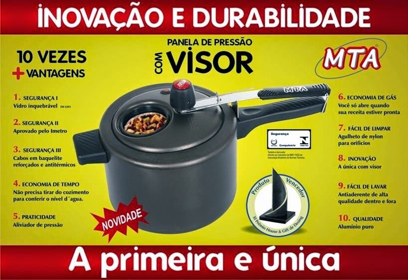 MTA Panela de Pressao Aluminio Polida 4.5 litros - Pressure Cooker Polished Aluminum 4.5 liters - Hi Brazil Market
