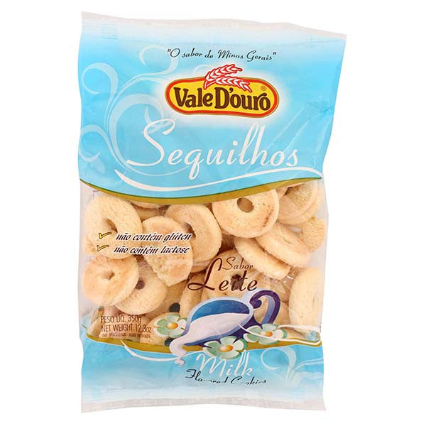 Vale D'Ouro Milk flavored Cookies 12.3oz - Sequilhos sabor Leite 350g - Hi Brazil Market