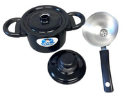 Teteu Cuscuzeiro Porcao Individual Preto - Couscous Aluminium Steamer Pan Black - Hi Brazil Market