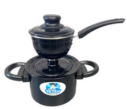 Teteu Cuscuzeiro Porcao Individual Preto - Couscous Aluminium Steamer Pan Black - Hi Brazil Market