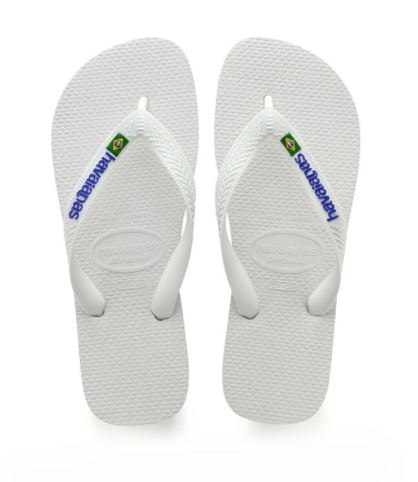 Havaianas Brazil Logo BLUE Sandal White - Hi Brazil Market