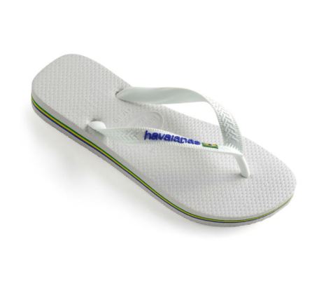 Havaianas Brazil Logo BLUE Sandal White - Hi Brazil Market