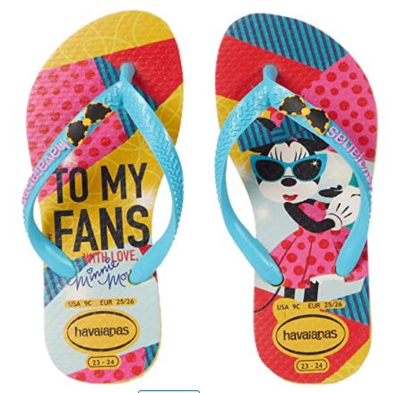 Havaianas Kid's Slim Glitter Sandal Blue Minnie Mouse - Hi Brazil Market